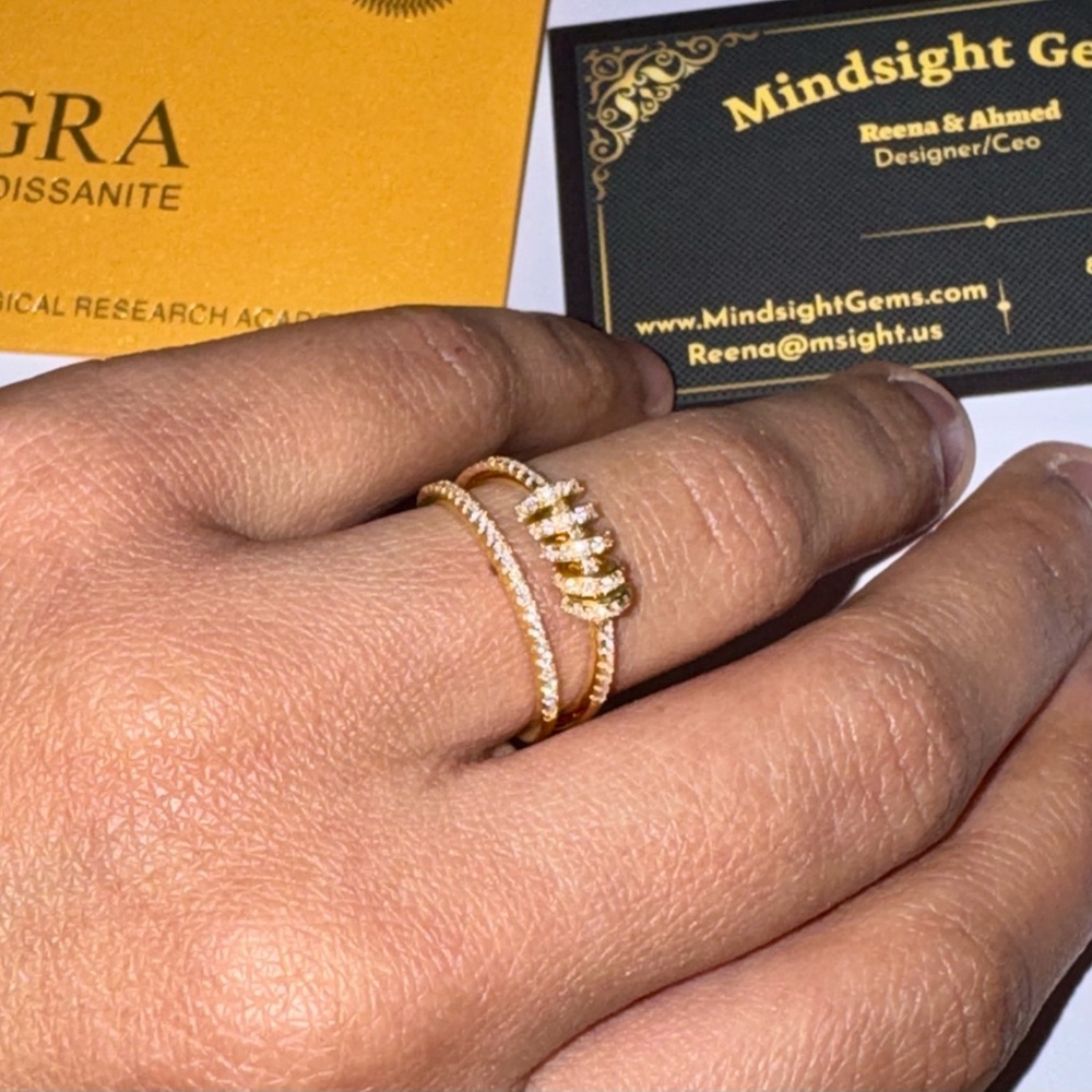14k Yellow Gold Vermeil VVS GRA Certified Diamond Ring, 100% Passes Diamond Test - Picture 4 of 6